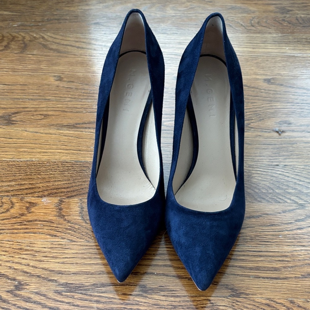 Elegant Navy Suede Women's Heels